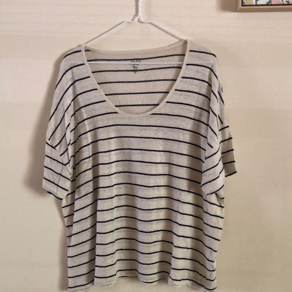 J Crew striped linen tee